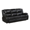 Licot Double Manual Reclining Sofa | 3 Seater | Black Top Grain Leather