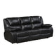 Licot Double Manual Reclining Sofa | 3 Seater | Black Top Grain Leather