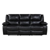 Licot Double Manual Reclining Sofa | 3 Seater | Black Top Grain Leather