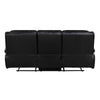 Licot Double Manual Reclining Sofa | 3 Seater | Black Top Grain Leather