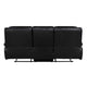 Licot Double Manual Reclining Sofa | 3 Seater | Black Top Grain Leather