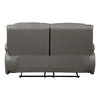 Licot Double Manual Reclining Loveseat | Foam Fill Gray Top Grain Leather