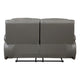 Licot Double Manual Reclining Loveseat | Foam Fill Gray Top Grain Leather
