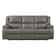 Licot Double Manual Reclining Sofa | 3 Seater | Gray Top Grain Leather