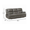 Licot Double Manual Reclining Sofa | 3 Seater | Gray Top Grain Leather