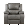 Licot Manual Glider Reclining Chair | Foam Fill  Gray Top Grain Leather