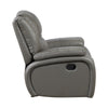 Licot Manual Glider Reclining Chair | Foam Fill  Gray Top Grain Leather