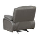Licot Manual Glider Reclining Chair | Foam Fill  Gray Top Grain Leather