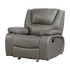 Licot Manual Glider Reclining Chair | Foam Fill  Gray Top Grain Leather