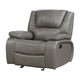 Licot Manual Glider Reclining Chair | Foam Fill  Gray Top Grain Leather
