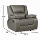 Licot Manual Glider Reclining Chair | Foam Fill  Gray Top Grain Leather