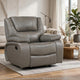 Licot Manual Glider Reclining Chair | Foam Fill  Gray Top Grain Leather