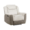 Feo Manual Reclining Chair | Foam Fill Beige Chenille and Taupe Microfiber