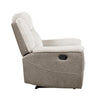 Feo Manual Reclining Chair | Foam Fill Beige Chenille and Taupe Microfiber
