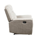 Feo Manual Reclining Chair | Foam Fill Beige Chenille and Taupe Microfiber