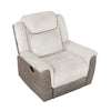 Feo Manual Reclining Chair | Foam Fill Beige Chenille and Taupe Microfiber