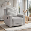 Lupe Manual Reclining Chair | Track Arms | Gray Corduroy and Microfiber