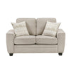 Zoya Loveseat w 2 Pillows | Track Arms | Foam Fill Taupe Chenille 61"