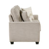 Zoya Loveseat w 2 Pillows | Track Arms | Foam Fill Taupe Chenille 61"