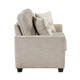 Zoya Loveseat w 2 Pillows | Track Arms | Foam Fill Taupe Chenille 61"