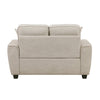 Zoya Loveseat w 2 Pillows | Track Arms | Foam Fill Taupe Chenille 61"