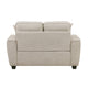 Zoya Loveseat w 2 Pillows | Track Arms | Foam Fill Taupe Chenille 61"