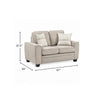 Zoya Loveseat w 2 Pillows | Track Arms | Foam Fill Taupe Chenille 61"