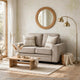 Zoya Loveseat w 2 Pillows | Track Arms | Foam Fill Taupe Chenille 61"