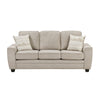 Zoya Sofa w 2 Pillows | Track Arms | Foam Fill Taupe Chenille 83"