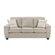 Zoya Sofa w 2 Pillows | Track Arms | Foam Fill Taupe Chenille 83"