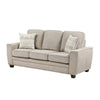 Zoya Sofa w 2 Pillows | Track Arms | Foam Fill Taupe Chenille 83"