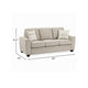 Zoya Sofa w 2 Pillows | Track Arms | Foam Fill Taupe Chenille 83"