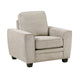 Zoya Accent Chair | Track Arms | Foam Fill Box Cushions | Taupe Chenille