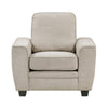 Zoya Accent Chair | Track Arms | Foam Fill Box Cushions | Taupe Chenille