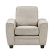 Zoya Accent Chair | Track Arms | Foam Fill Box Cushions | Taupe Chenille