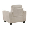 Zoya Accent Chair | Track Arms | Foam Fill Box Cushions | Taupe Chenille