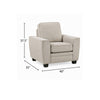 Zoya Accent Chair | Track Arms | Foam Fill Box Cushions | Taupe Chenille