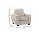 Zoya Accent Chair | Track Arms | Foam Fill Box Cushions | Taupe Chenille