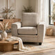 Zoya Accent Chair | Track Arms | Foam Fill Box Cushions | Taupe Chenille