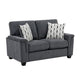 Deva Loveseat w 2 Pillows | Contoured Arms | Dark Gray Chenille 60"