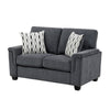 Deva Loveseat w 2 Pillows | Contoured Arms | Dark Gray Chenille 60"