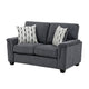 Deva Loveseat w 2 Pillows | Contoured Arms | Dark Gray Chenille 60"