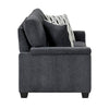 Deva Loveseat w 2 Pillows | Contoured Arms | Dark Gray Chenille 60"