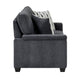 Deva Loveseat w 2 Pillows | Contoured Arms | Dark Gray Chenille 60"