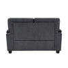 Deva Loveseat w 2 Pillows | Contoured Arms | Dark Gray Chenille 60"