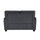 Deva Loveseat w 2 Pillows | Contoured Arms | Dark Gray Chenille 60"