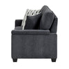 Deva Loveseat w 2 Pillows | Contoured Arms | Dark Gray Chenille 60"