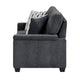 Deva Loveseat w 2 Pillows | Contoured Arms | Dark Gray Chenille 60"