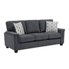 Deva Sofa w 2 Pillows | Contoured Arms | Dark Gray Chenille | Black 82"