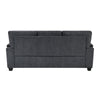 Deva Sofa w 2 Pillows | Contoured Arms | Dark Gray Chenille | Black 82"